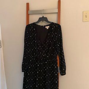 J. crew polka dot black dress. Size 10.